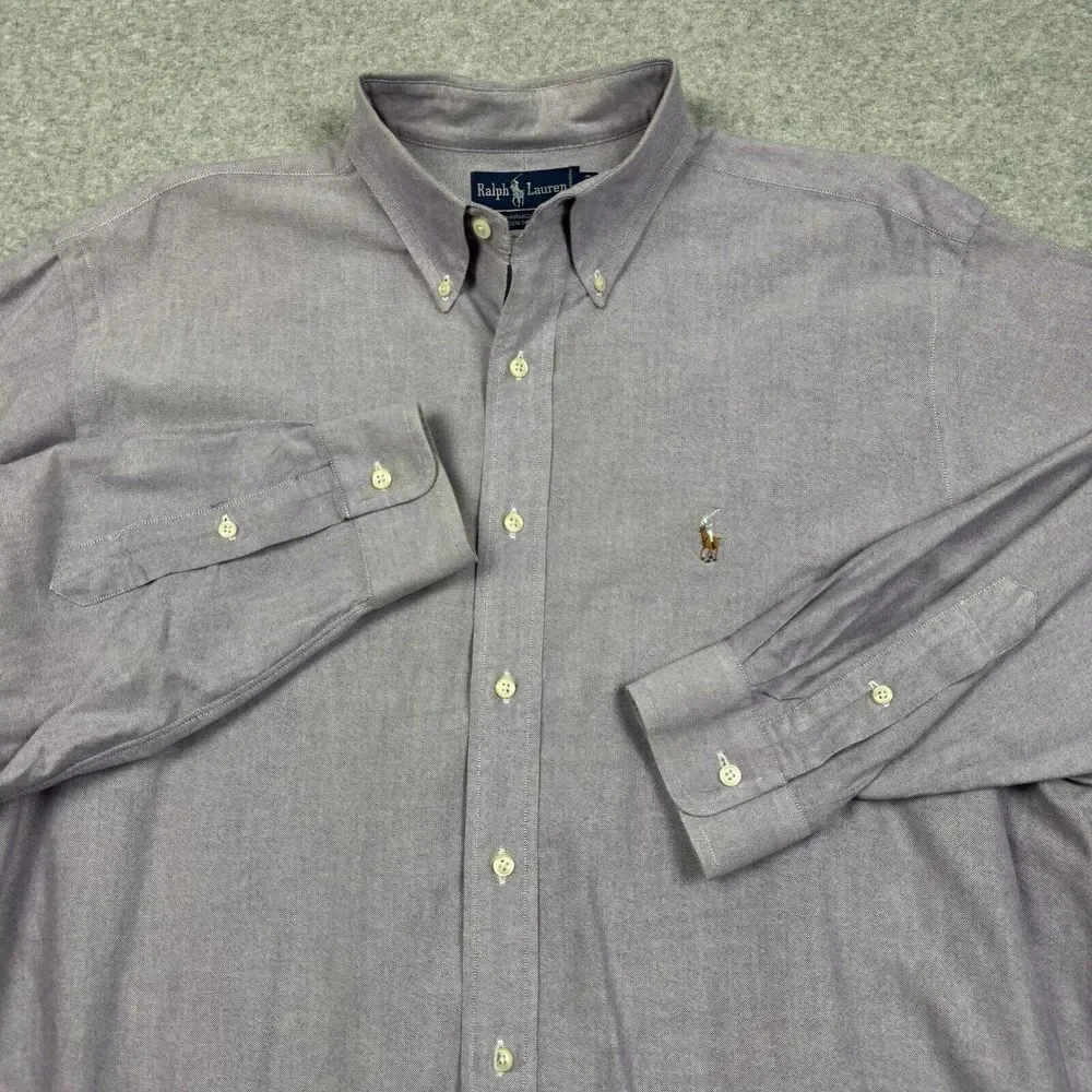 Vintage Polo Ralph Lauren Yarmouth Shirt Men's 16.5 33 Button Down Flesh Pony - Picture 1 of 8